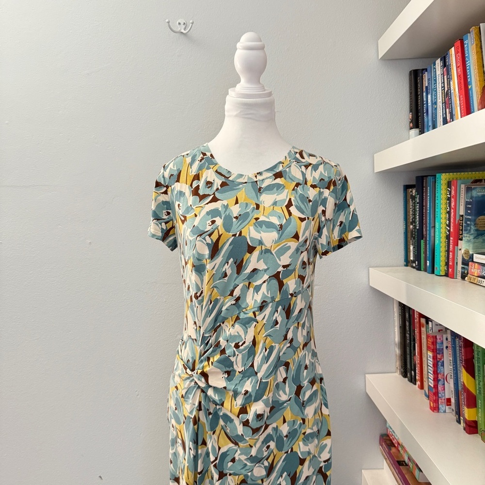 Lauren Ralph Lauren Floral Jersey Twist-Front Midi Dress Size Medium - Picture 7 of 16
